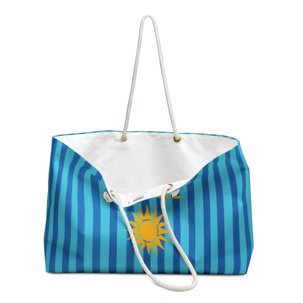 SOLEIL Oversized Aqua Blue Weekender Bag — Beach Tote