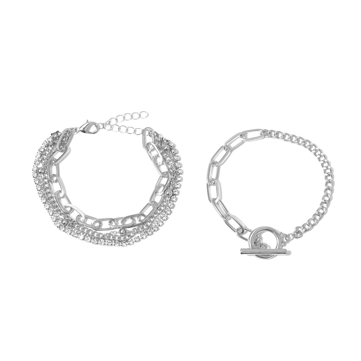 Creative Mix and Match Diamond Round Bead Multi-layer Bracelet