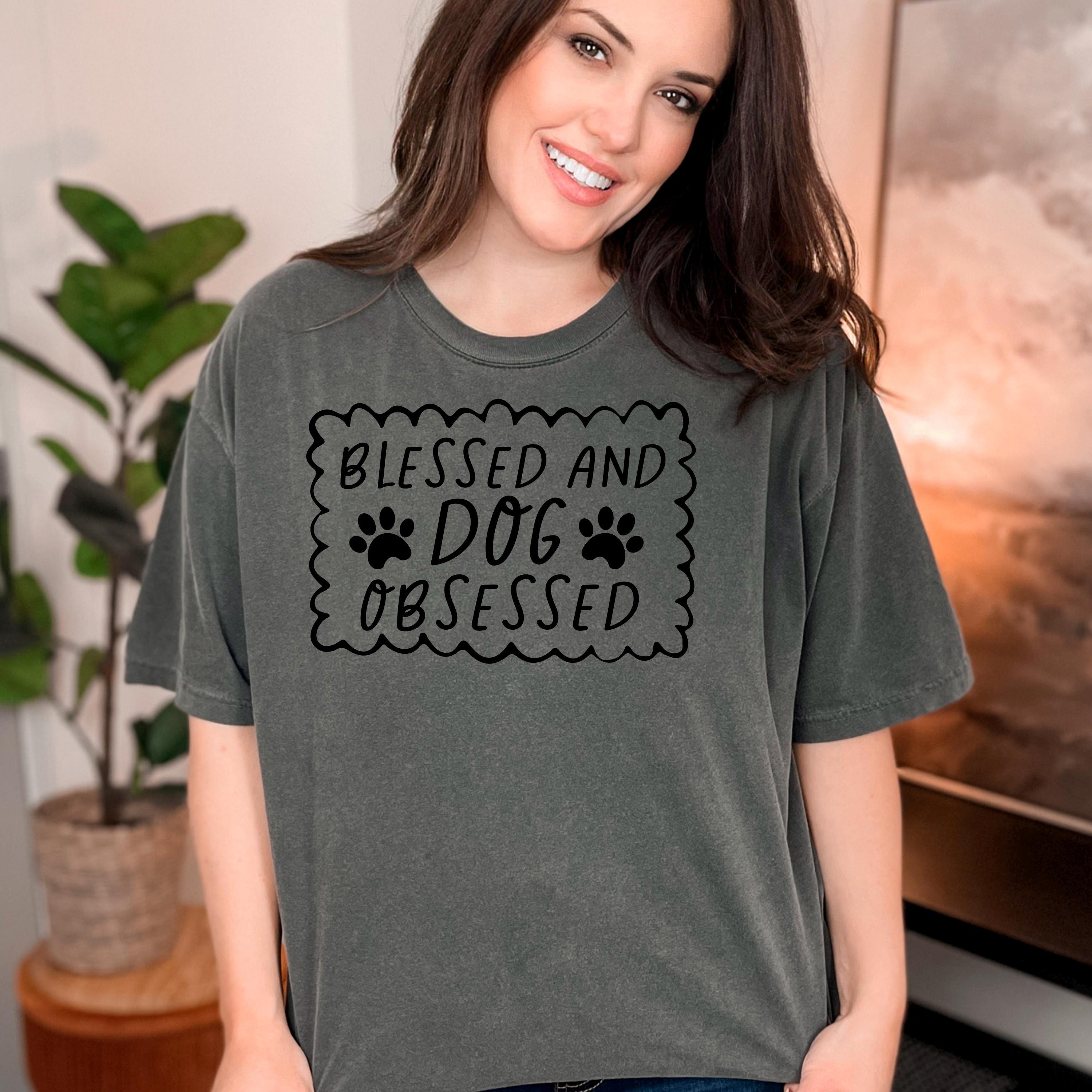 Dog Lover T-Shirt - Blessed & Dog Obsessed Comfort Colors Tee With Paw Prints