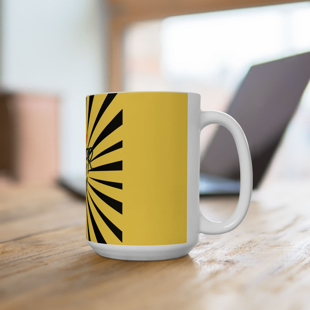 Super Mom Ceramic Mug, YELLOW – Retro Superhero Mom Coffee Cup
