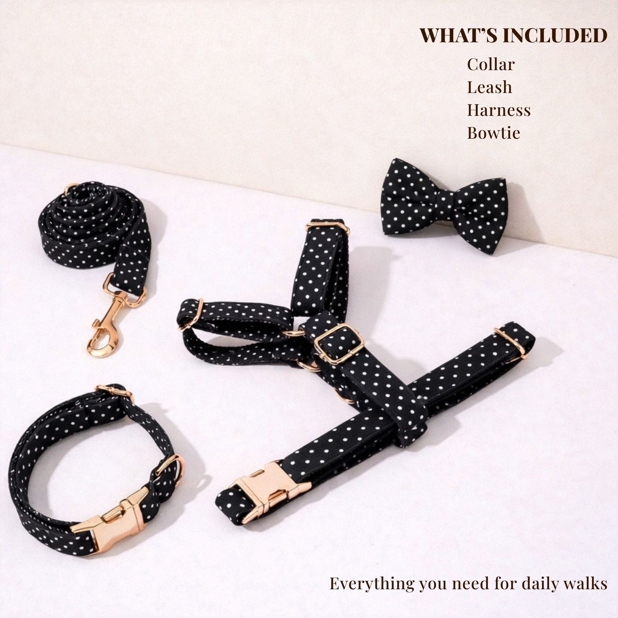 Black Polka Dot Print Set