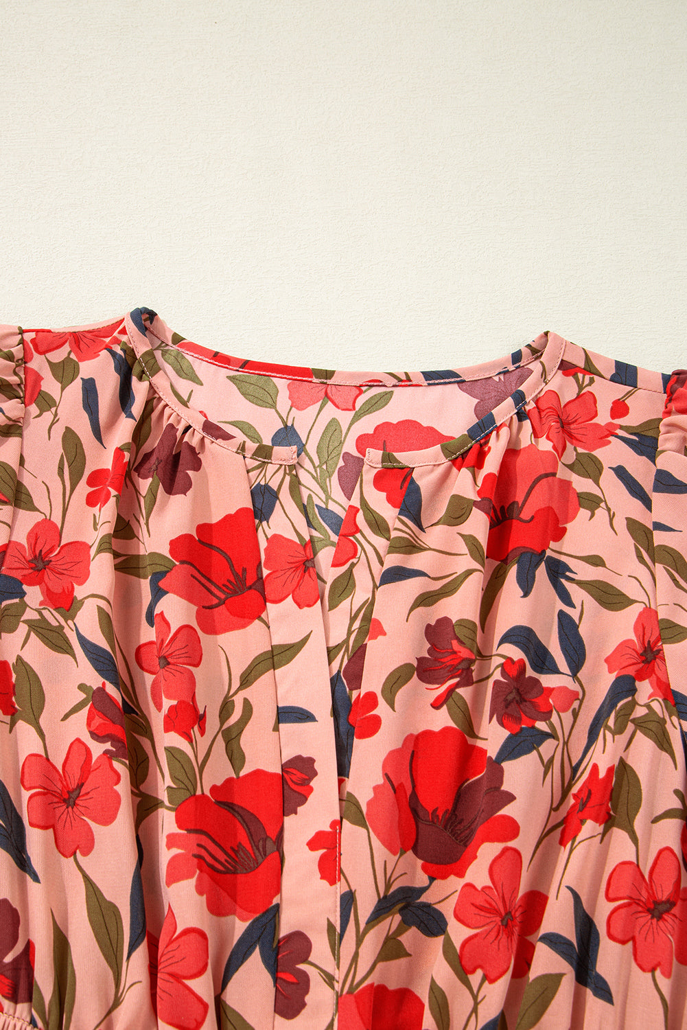 Floral Wrap V-Neck Short Sleeve Mini Dress
