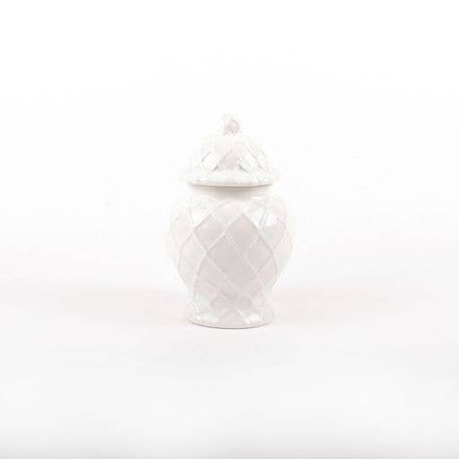 White Textured Ginger Jar - Three Sizes
