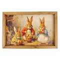 Three Bunnies with Baskets Framed Art