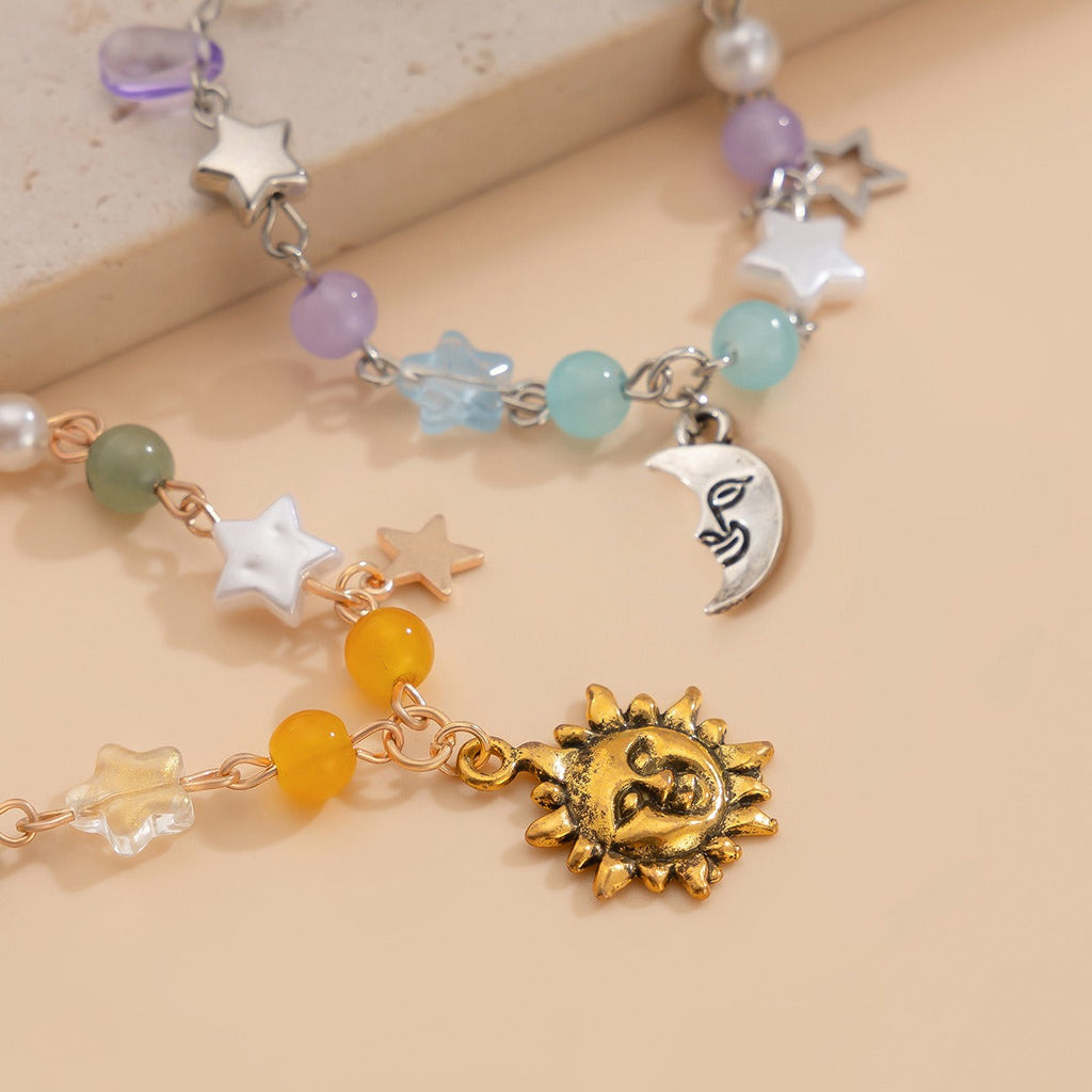 Retro elephant bull head personality niche peach heart imitation pearl shell bracelet