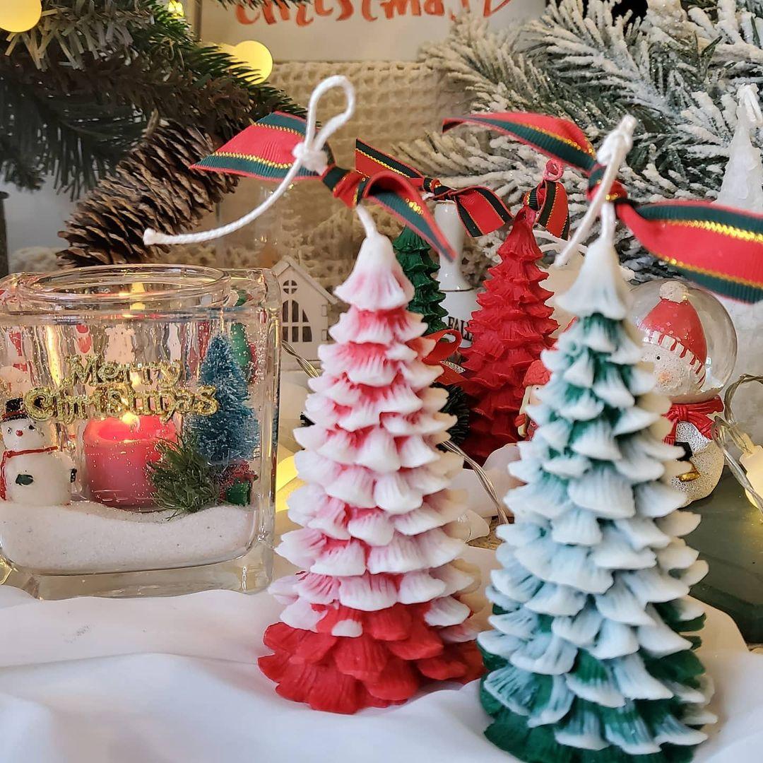 3D Christmas Tree Candle Mold DIY