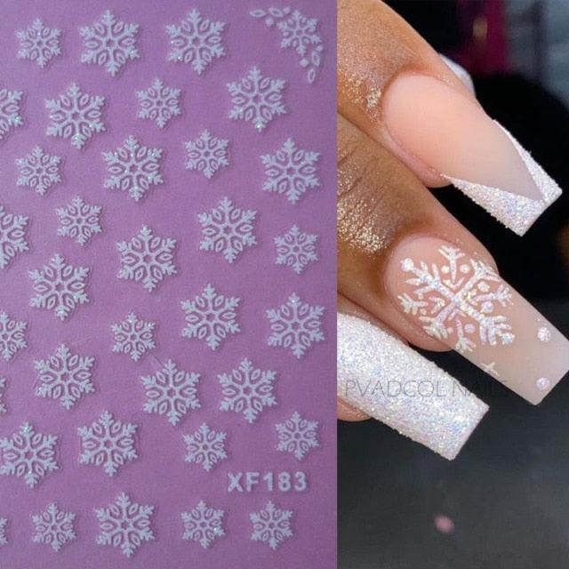 3D Sweater Nail Sticker Acrylic Engraved Winter Nails Design Tip Wraps Decals Slider Decoration Nails Decal Nail Art 3D Acrylic Engraved Nail Sticker Nail Art Decoration Self-Adhesive Nail Art Decoration French Black and White Lace Retro Flower