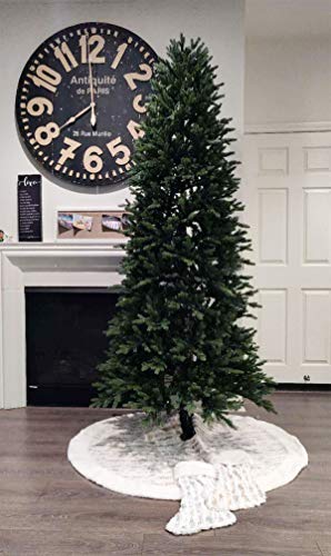 Fennco Styles Holiday Brushed Foil Print Faux Fur Christmas Stocking 8 x 19 Inch - Gold Metallic Design Hanging Stocking for Home, Holiday Tree Decor, Indoor and Special Occasion