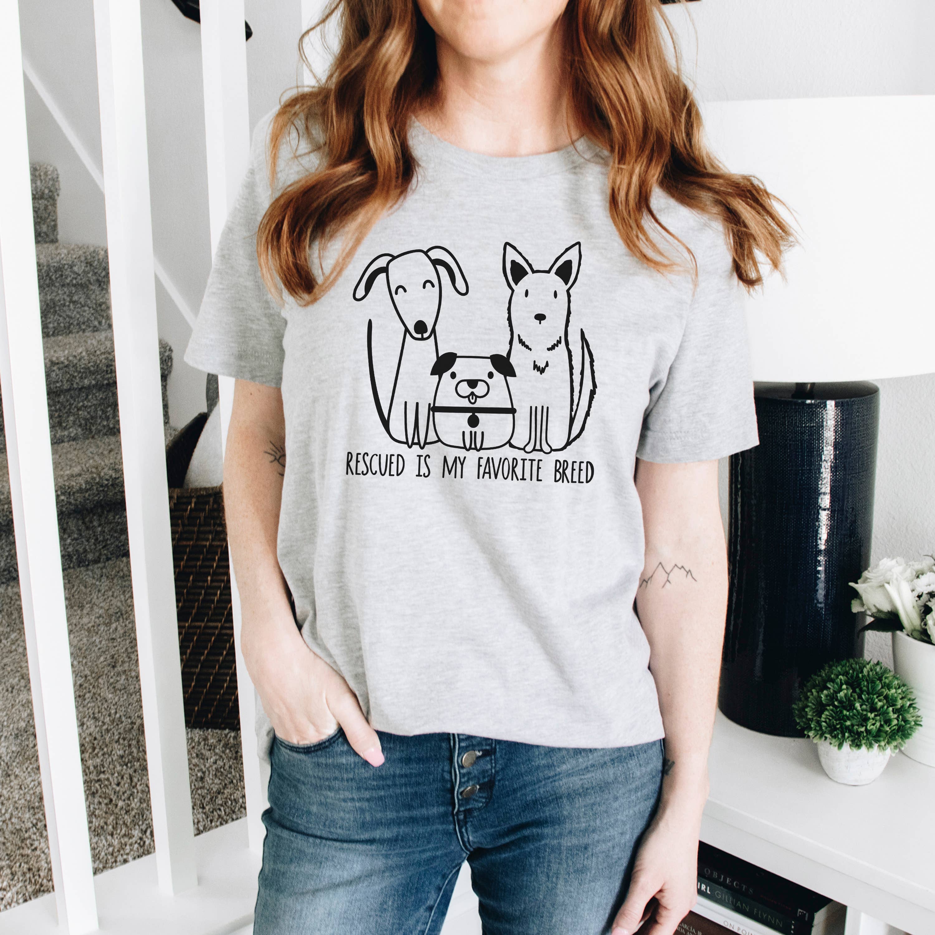 Rescued Is My Favorite Breed Dog Tshirt – Soft Bella Canvas Tee For Dog Lovers