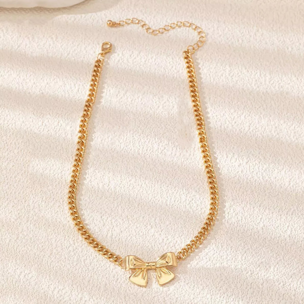 18K Gold-Plated  Bowknot Chain Necklace