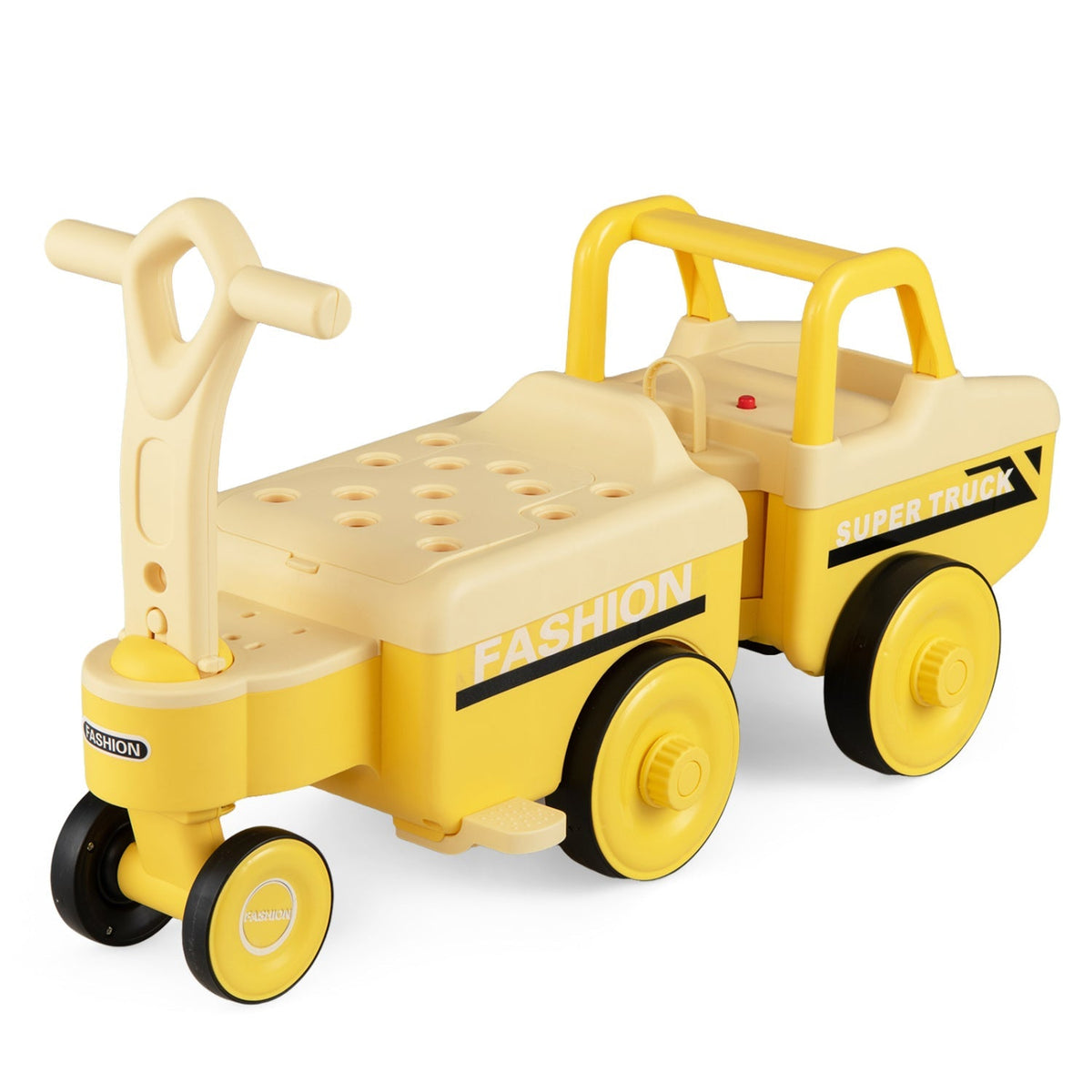 4-in-1 Ride On Push Car with Music and Storage