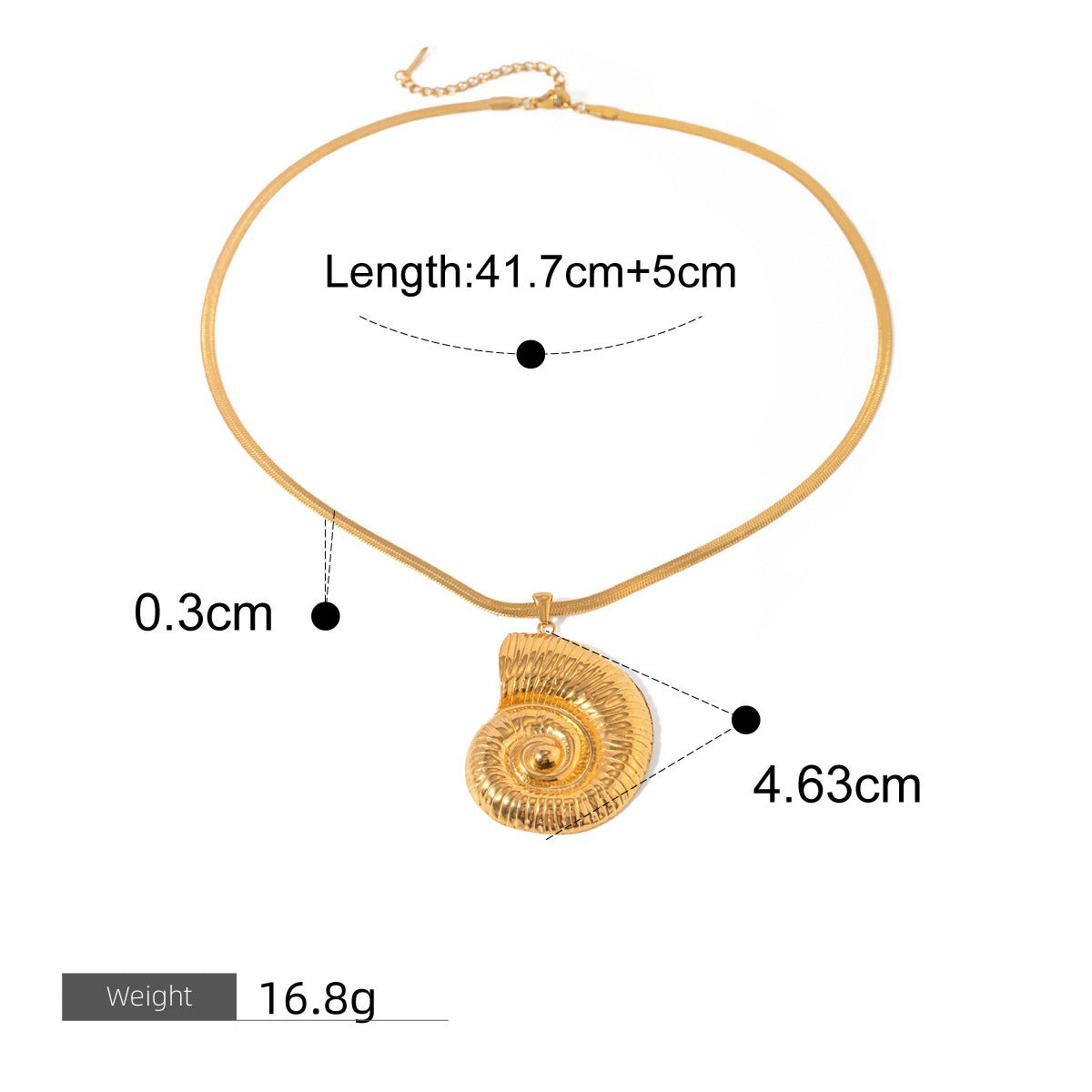 18K gold geometric shape with texture design high-end unique necklace