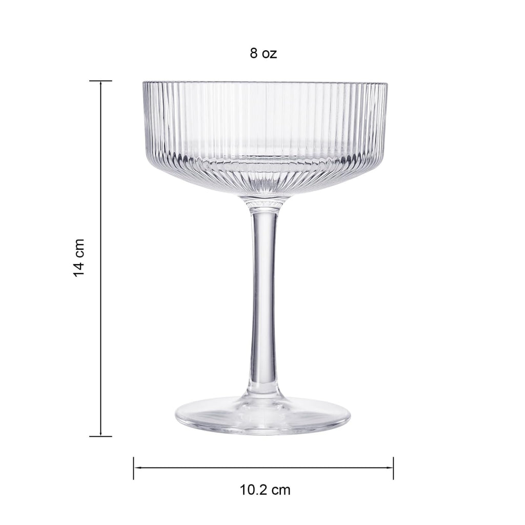 Barcelona Acrylic Champagne Coupe Cocktail Glassware, Set of 4