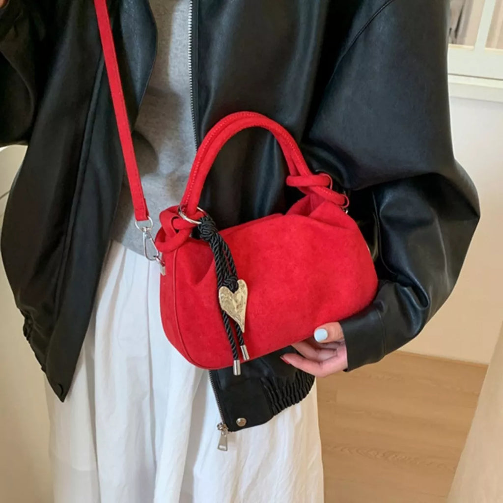 Suede Mini Crossbody Bag with Adjustable Strap