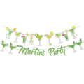NOFEZA Martini Party Banner Green Mojito Martini Garland Art Deco