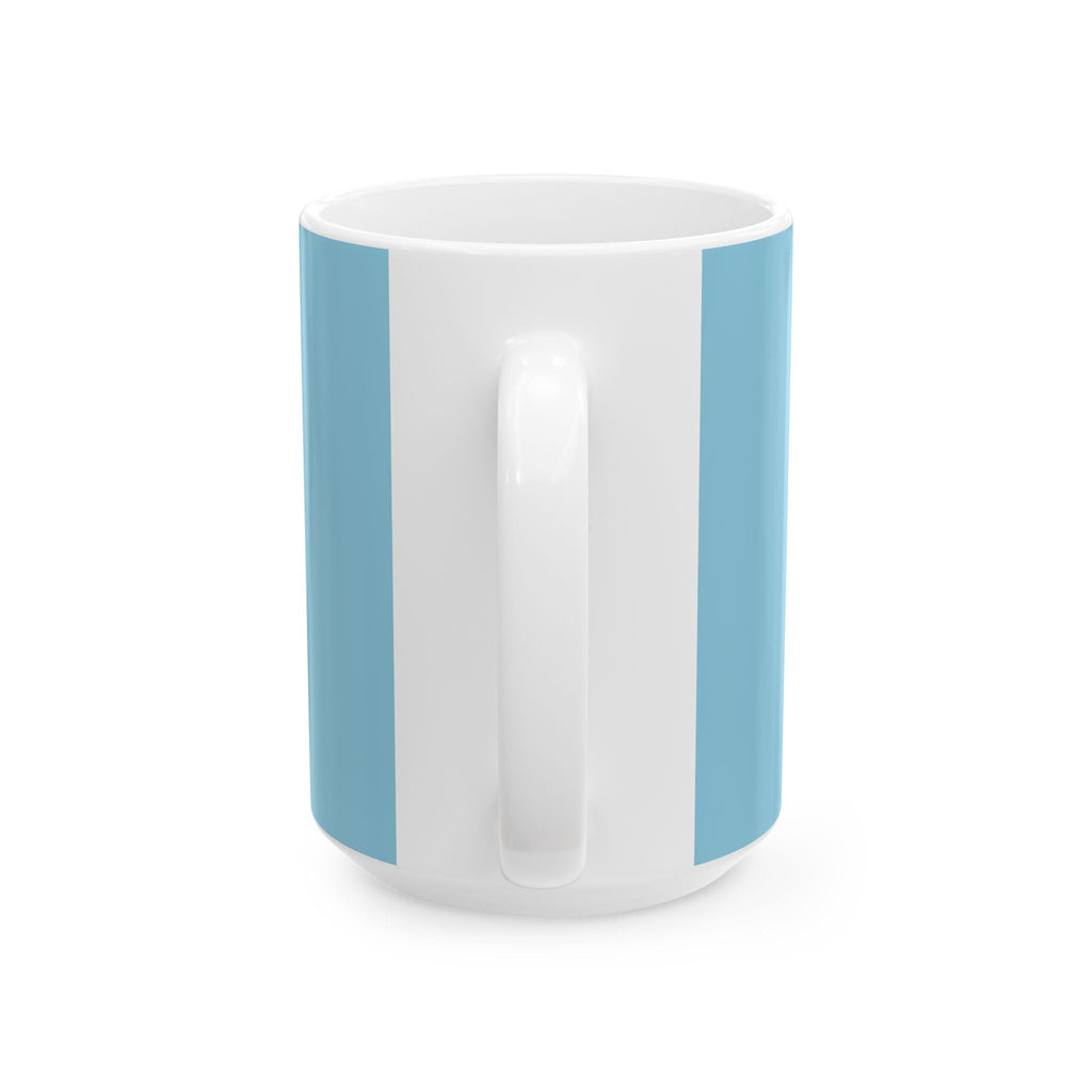 Super Mom Ceramic Mug, AZURE  BLUE  – Retro Superhero Mom Coffee Cup