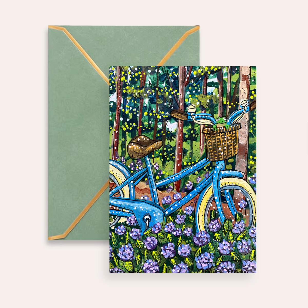 Blue Bike Fine Art Greeting Card