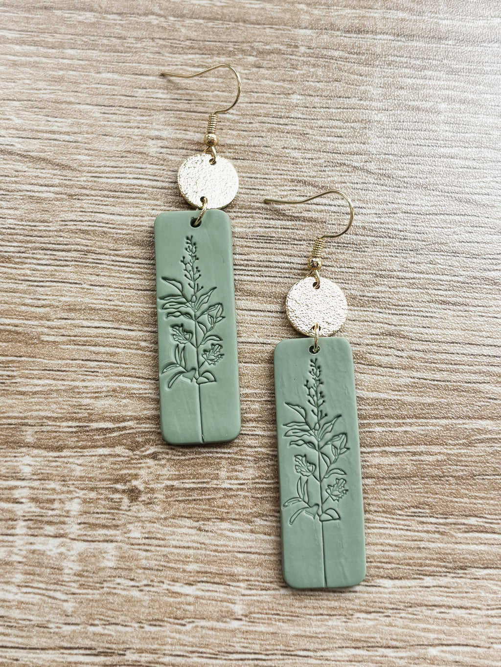 Beautiful Gold and Green Floral Earrings