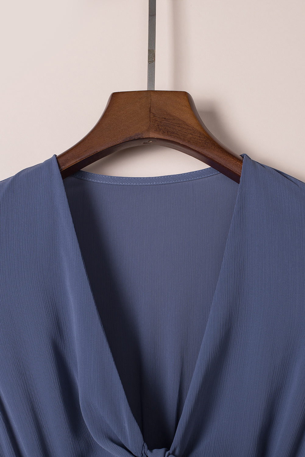 Deep V-Neck Knotted Front Layered Flare Mini Dress