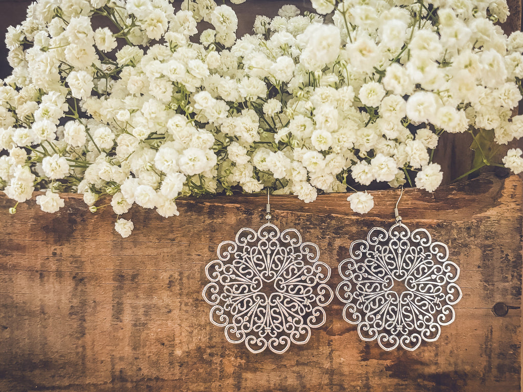 Beautiful Boho Silver Drop Earrings