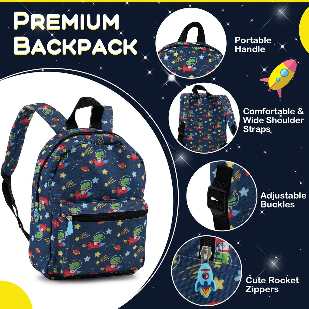5 Piece Kids Luggage Set with Backpack Neck Pillow Name Tag Lunch Bag