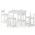 5-Piece Kids Table and Chairs Set Solid Rubber Wood Toddler Activity Table