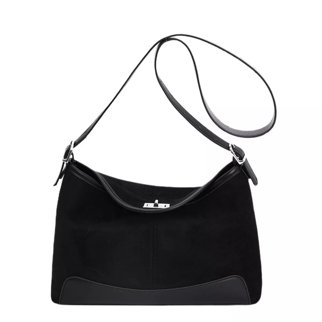 Suede Crossbody Bag with Adjustable Strap