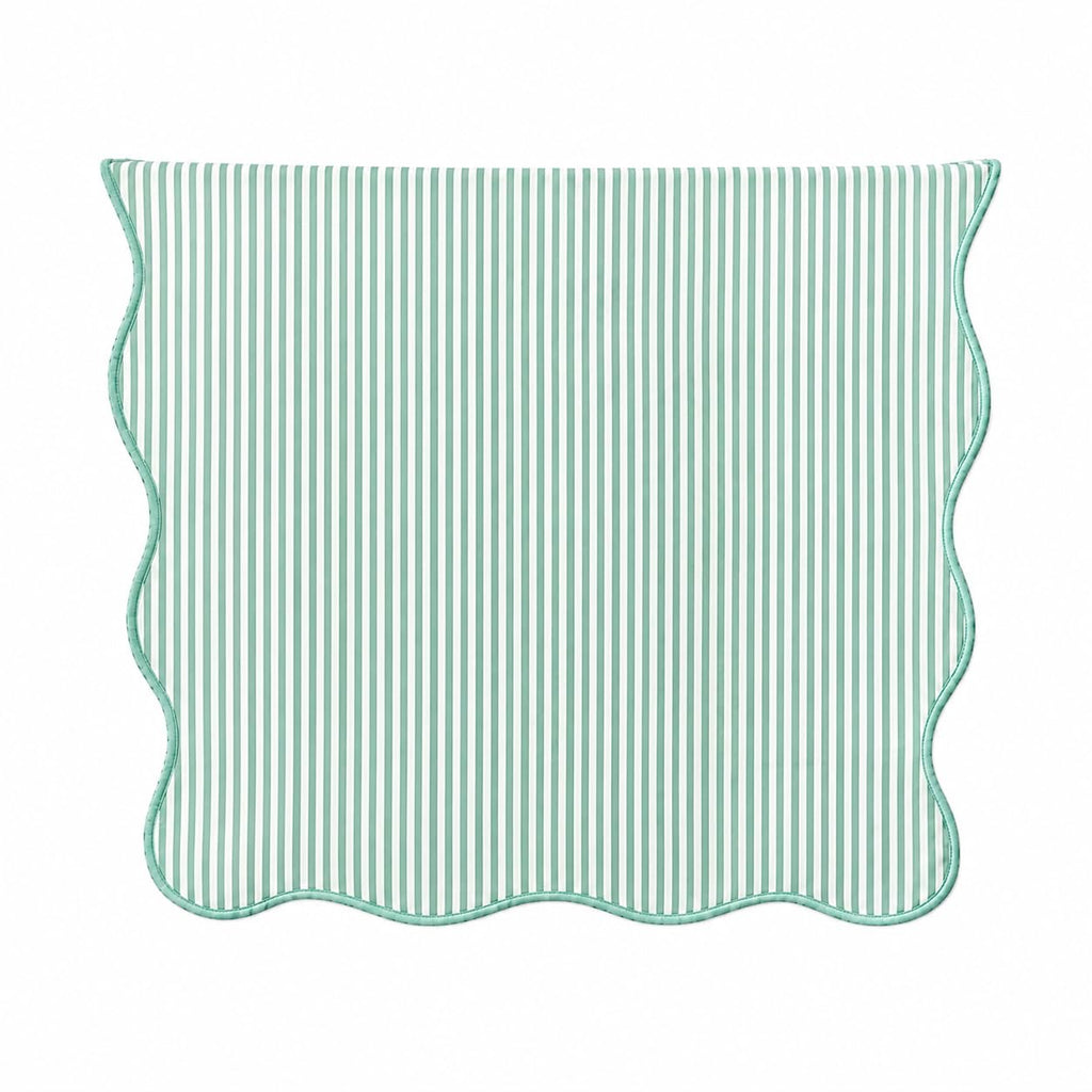 Fennco Styles Scalloped Stripe Table Runner 16 X 72 Inch - Lined Farmhouse Decorative Table Cover for Kitchen, Dining Room, Holiday & Everyday Home Décor (Natural)