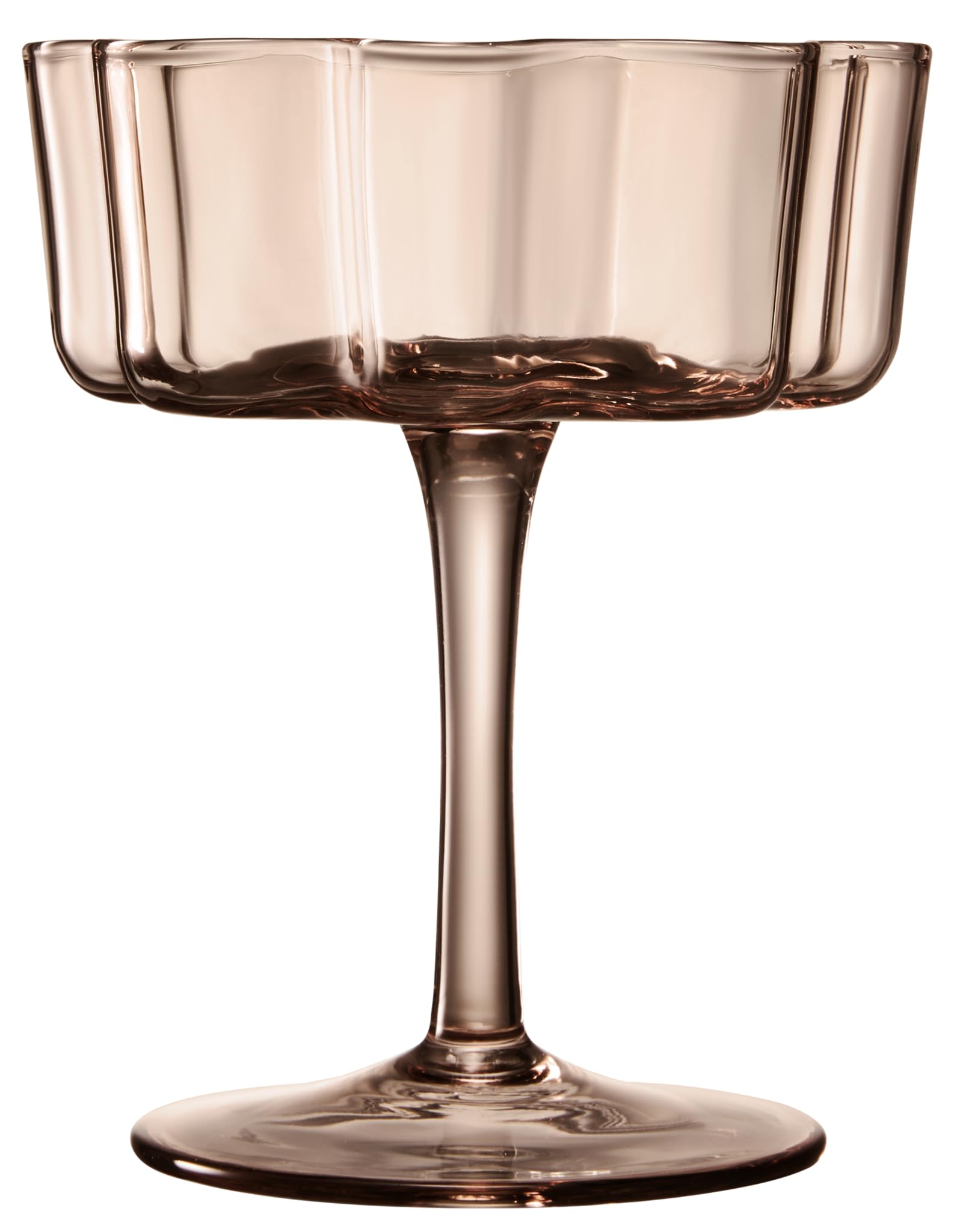 Flower Wave Coupe Cocktail Colored Glasses | Set of 6 | Venus Brown Colors