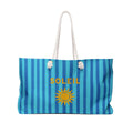SOLEIL Oversized Aqua Blue Weekender Bag — Beach Tote