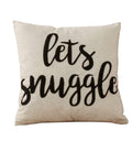 Fennco Styles Contemproary Lets Sunggle Embroidered Decorative Throw Pillow Cover & Insert 17 x 17 Inch - Natural Throw Pillow for Home, Couch, Living Room and Bedroom Décor