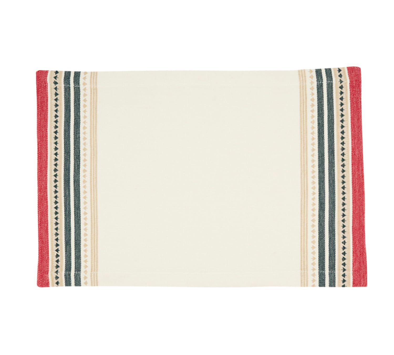 Fennco Styles Dobby Christmas Trees Design Cotton Placemats 13" W X 19" L Placemat, Set of 4 - Multicolor Table Mats for Winter Holiday Décor, Banquet, Family Gathering and Special Occasion