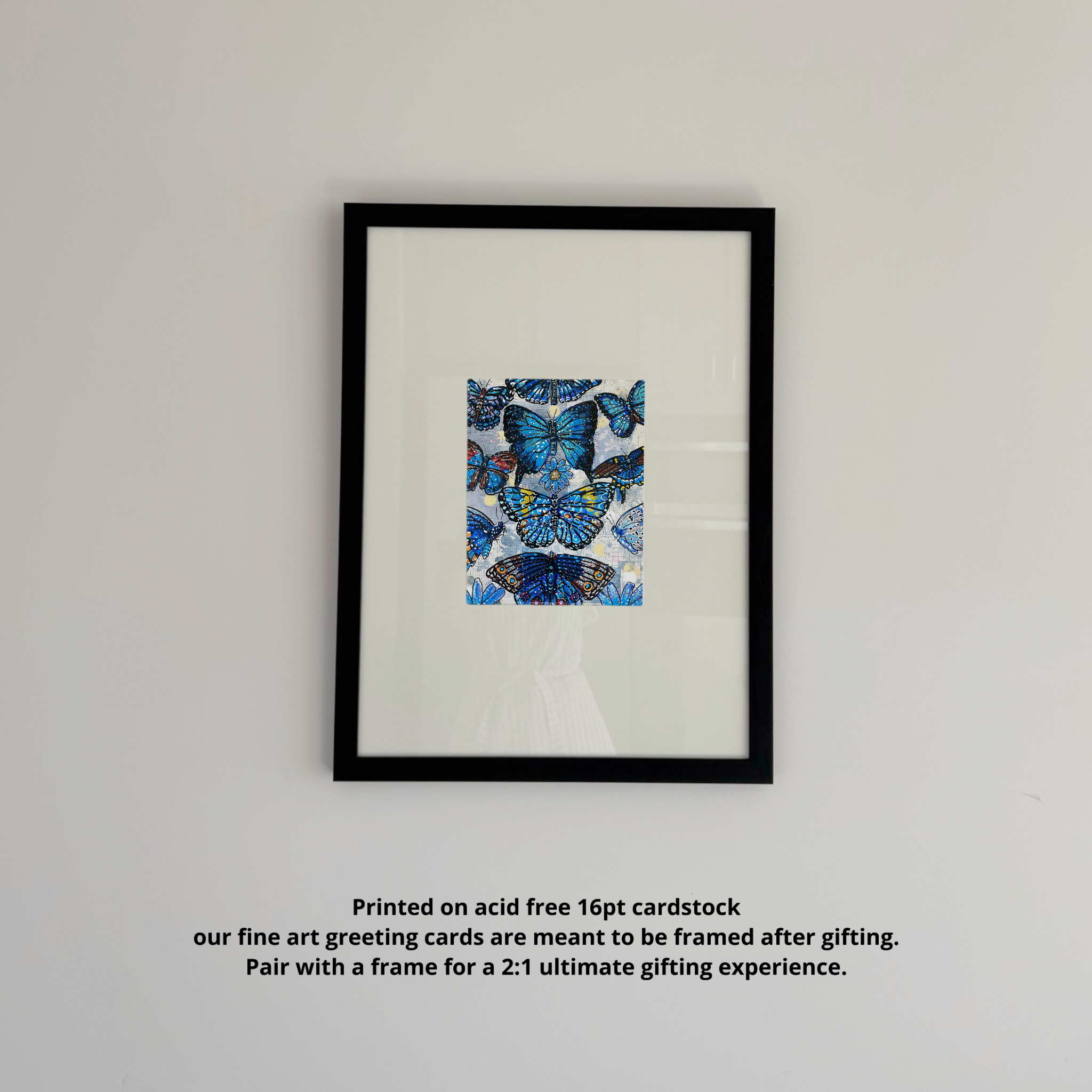 Blue Butterflies Fine Art Greeting Card