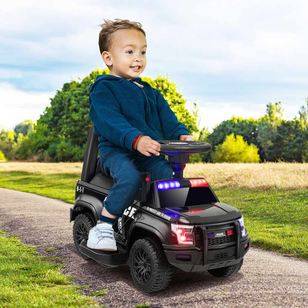 6V Kids Ride On Police Car with Real Megaphone and Siren Flashing Lights