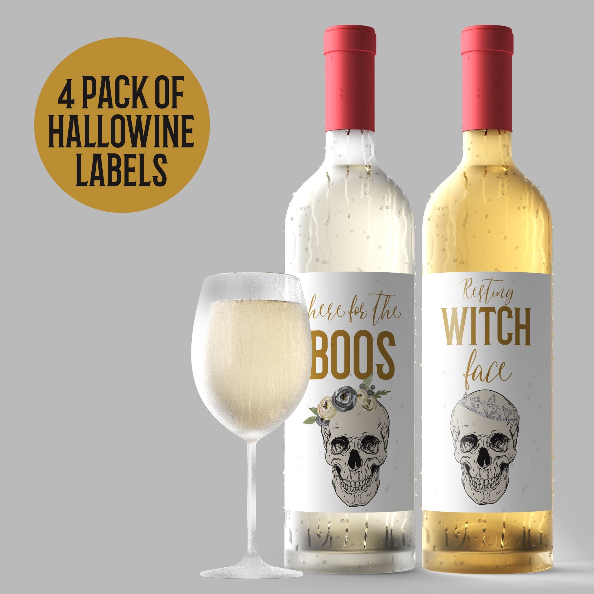 Halloween Wine Labels, Pack of 4