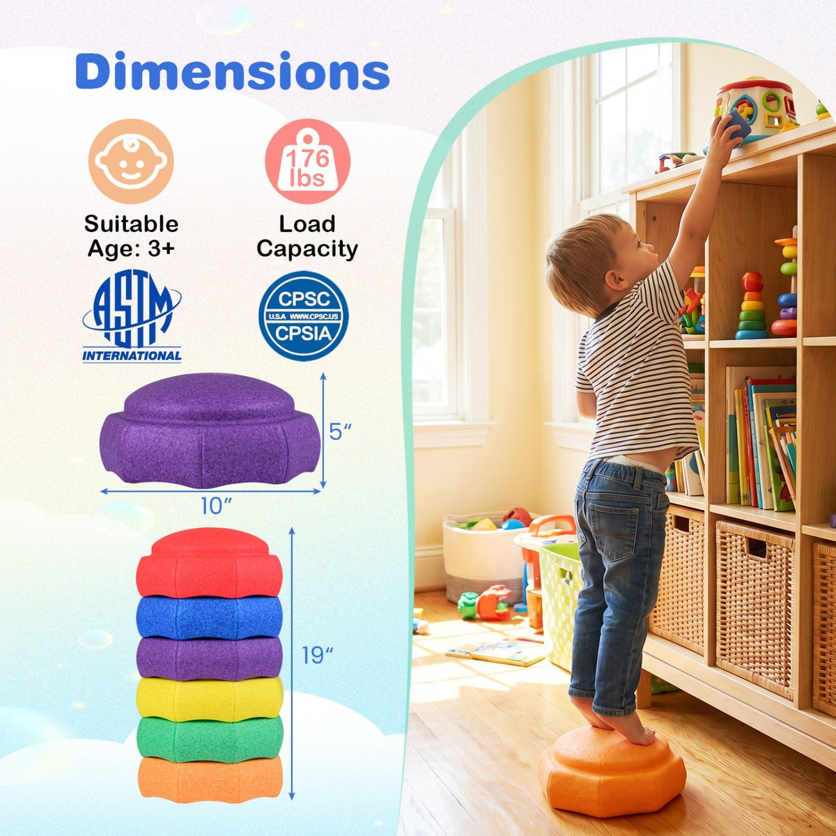 Stepping Stones for Kids 6-Piece Balance Training Set