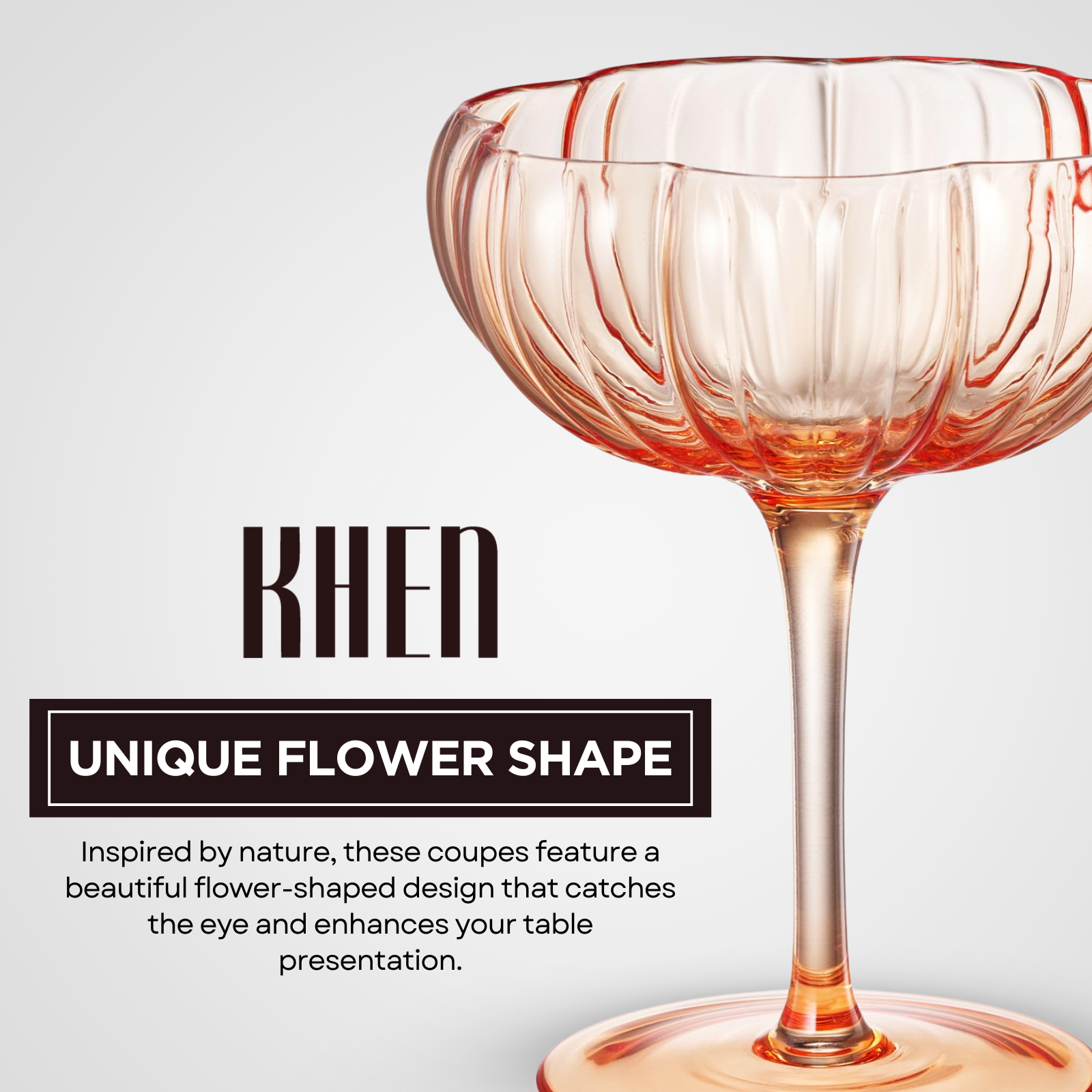 Flower Coupe Cocktail Glasses | Set of 4 | Bright Colors