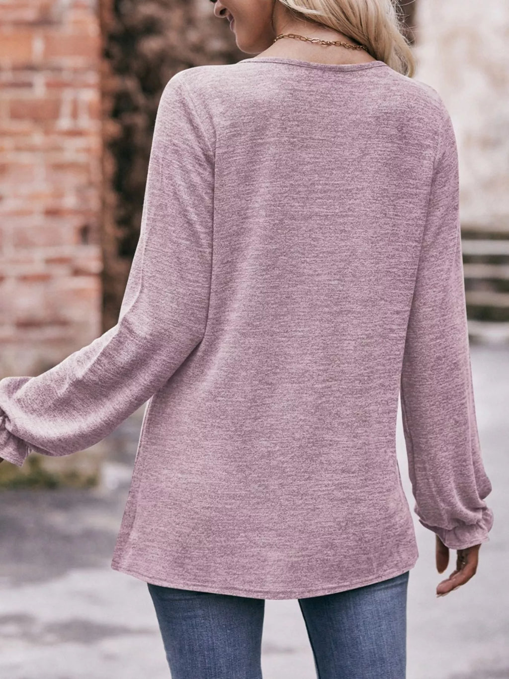 Ruffle Cuff Long Sleeve T-Shirt