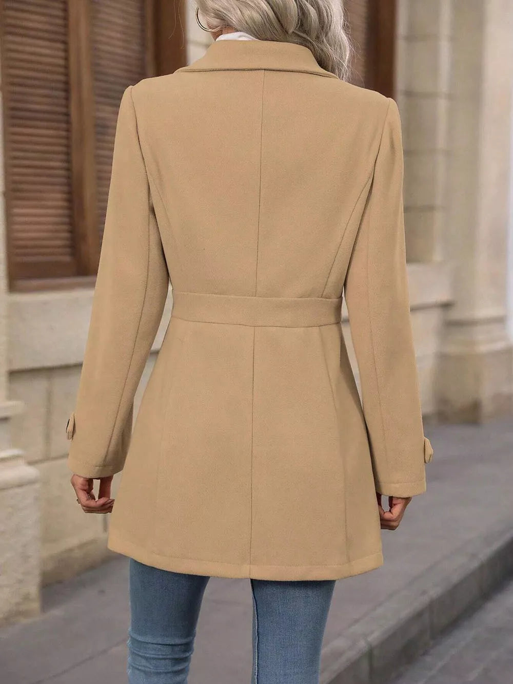 Collared Neck Button Up Coat