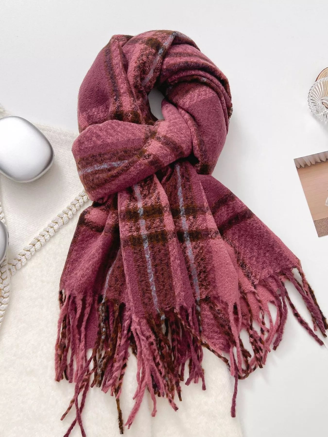 Warm Plaid Winter Scarf