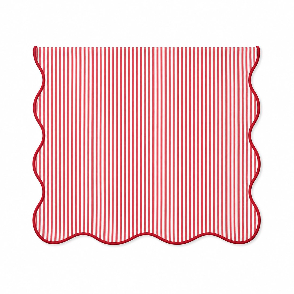 Fennco Styles Scalloped Stripe Table Runner 16 X 72 Inch - Lined Farmhouse Decorative Table Cover for Kitchen, Dining Room, Holiday & Everyday Home Décor (Natural)