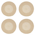 Fennco Styles Hand Braided Two-Tone Cotton Placemats 15" Round, Set of 4 - Woven Texture Heat Resistant Insulation Table Mats for Home Décor, Dining Table, Banquets, Holidays and Special Occasions