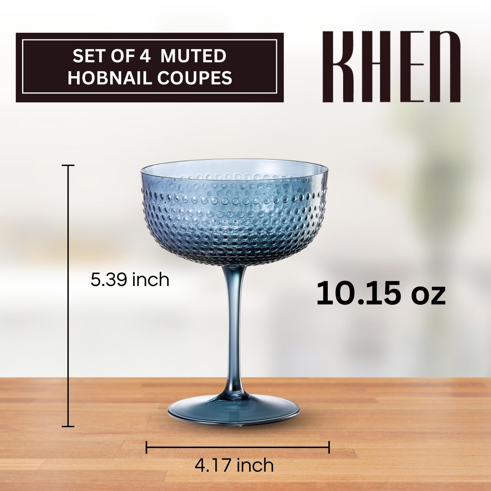 Hobnail Coupes, Cocktail Glass | Set of 4 | Muted Colors