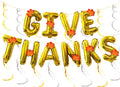 Pardi Give Thanks Banner Balloons 16in Gold Thanksgiving Party Decor Maple Leaf