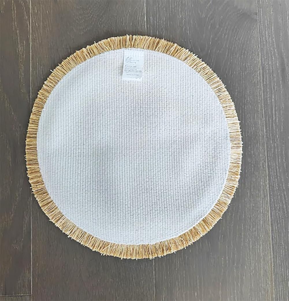 Fennco Styles Nutcracker Fringe Holiday Placemats 13" Round, Set of 4 - Multicolored Soldier Print Festive Table Mats for Christmas Décor, Banquet, Family Gathering and Special Events