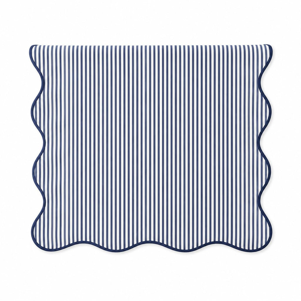Fennco Styles Scalloped Stripe Table Runner 16 X 72 Inch - Lined Farmhouse Decorative Table Cover for Kitchen, Dining Room, Holiday & Everyday Home Décor (Natural)