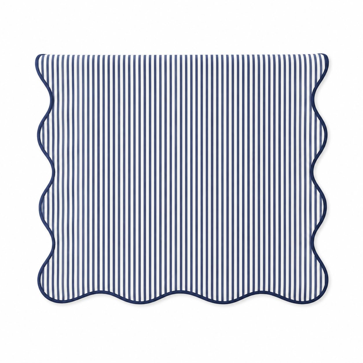 Fennco Styles Scalloped Stripe Table Runner 16 X 72 Inch - Lined Farmhouse Decorative Table Cover for Kitchen, Dining Room, Holiday & Everyday Home Décor (Natural)