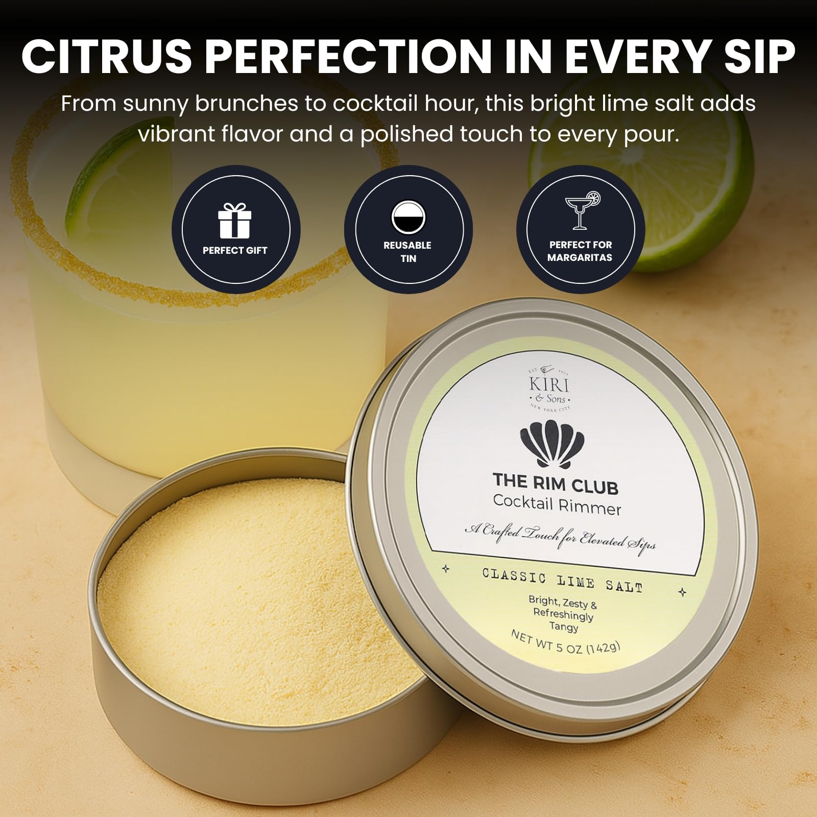 Cocktail Rimmer Salt | Tequila Shots | Classic Lime | 5oz