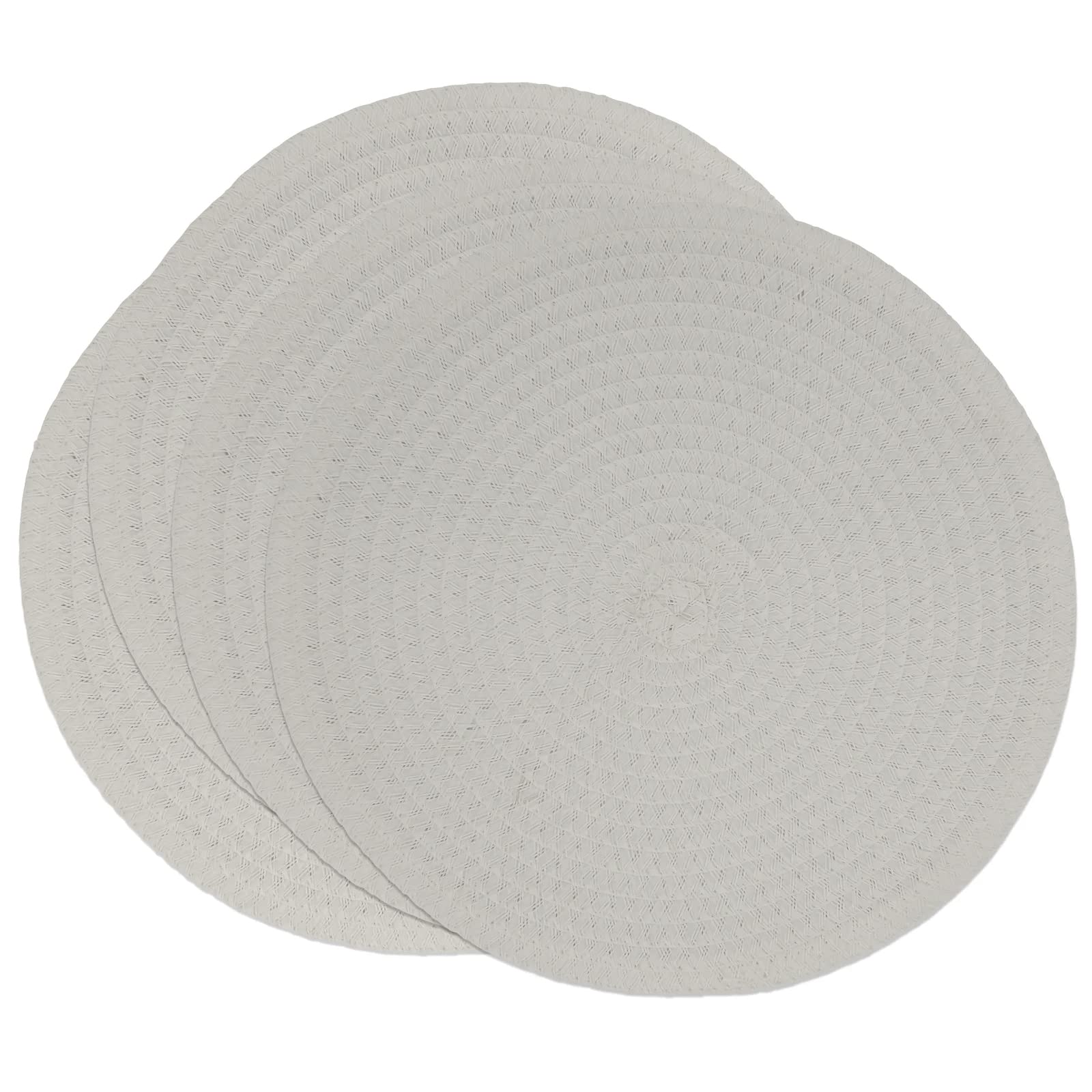 Fennco Styles Modern Everyday Textured Placemats 15 Inches Round, Set of 4 – Black Woven Table Mats for Home, Dining Room Décor, Banquets, Indoor & Outdoor and Special Events