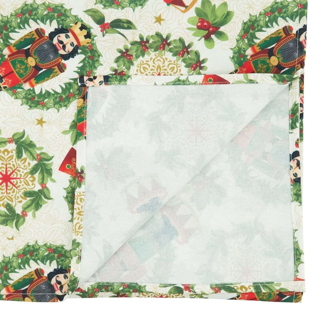 Fennco Styles Nutcracker Holiday Table Runner 16" W X 70" L - Red & Green Festive Table Cover for Christmas Décor, Dining Room, Banquet, Family Gathering and Special Events